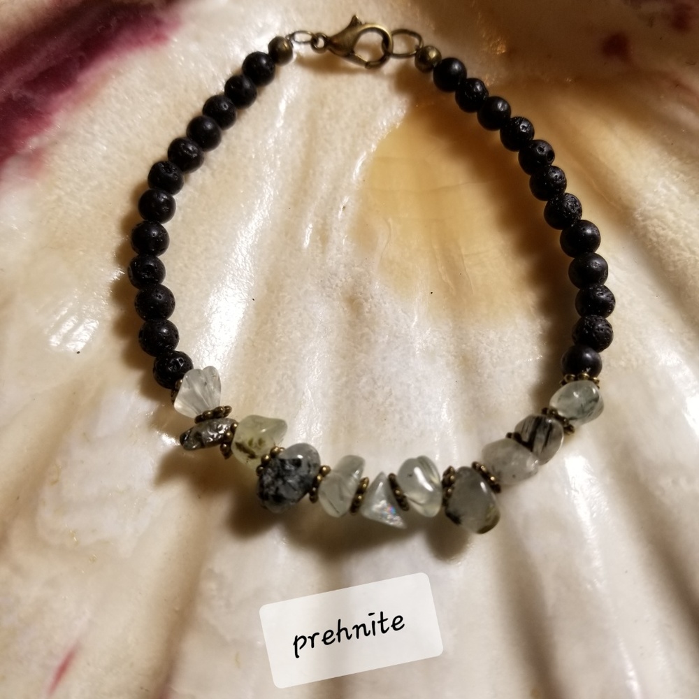 Lavabead w/ Prehnite Bracelets-Asst Stone OPT